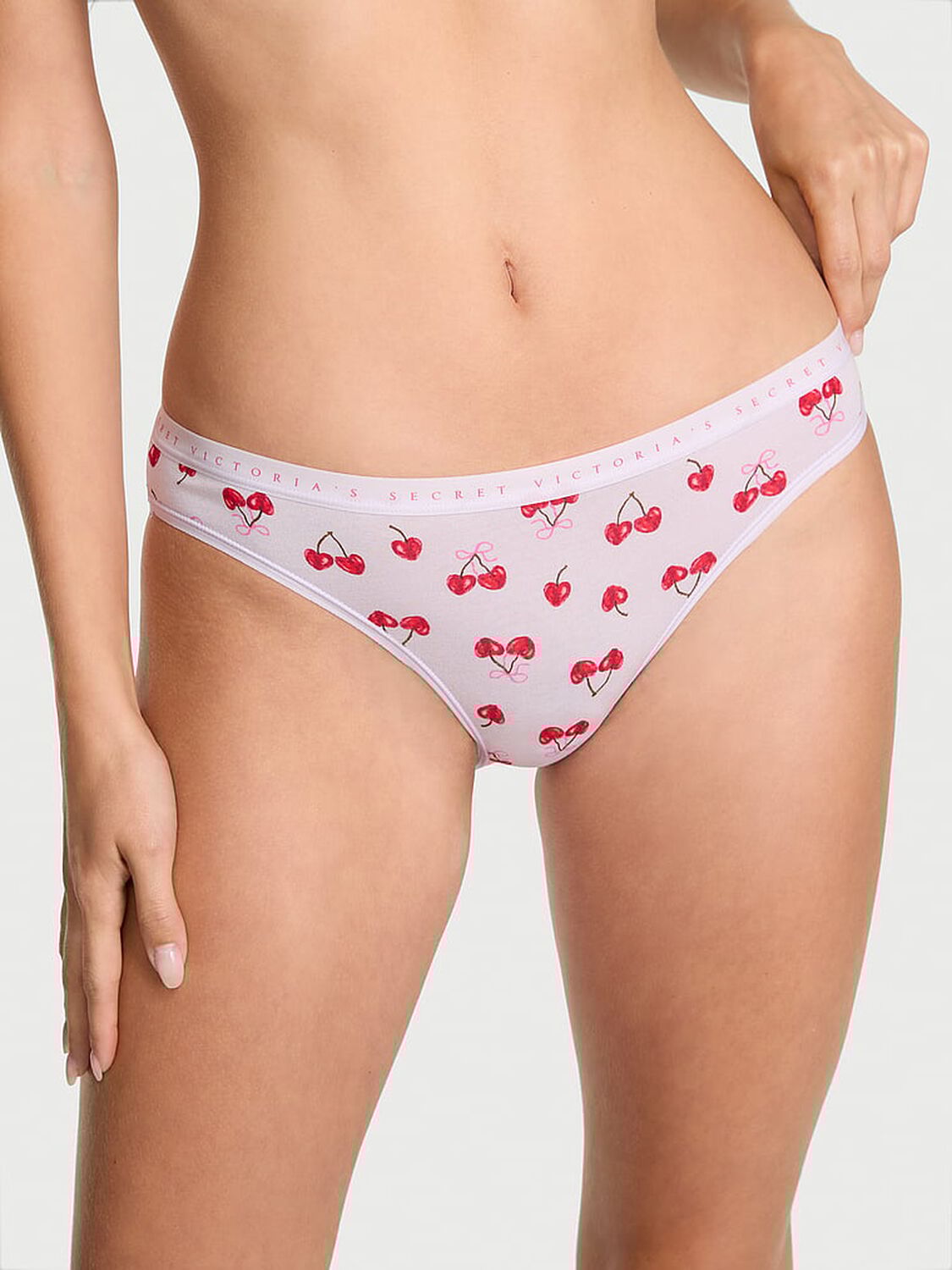 vs Victoria's Secret Stretch Cotton Bikini Panty Perfume Cherries 1 of 3 