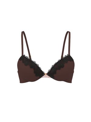 Lace-Trim Lightly Lined Plunge Demi Bra