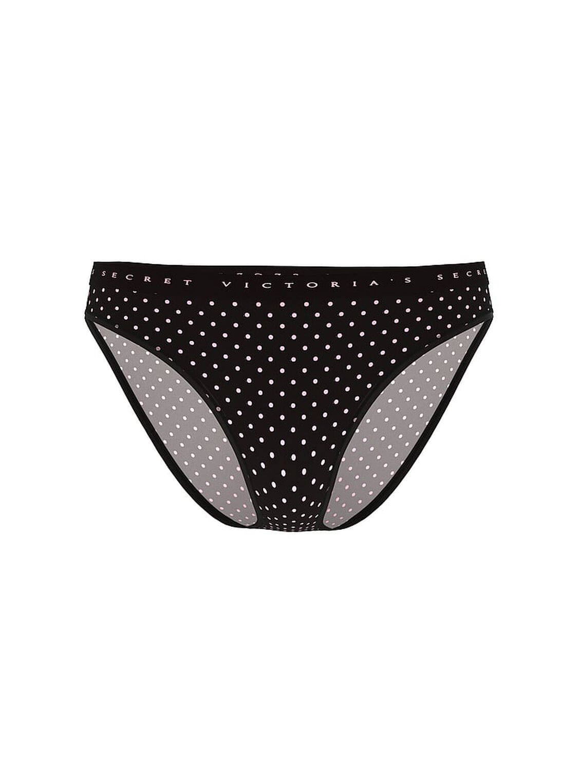 vs Victoria's Secret Stretch Cotton Bikini Panty Black Dot 1 of 3 