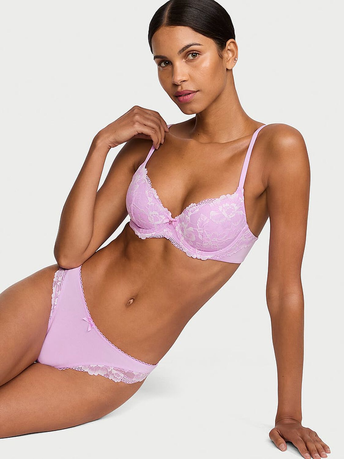 vs Body By Victoria Lightly Lined Lace-Cup Demi Bra 3 of 4 