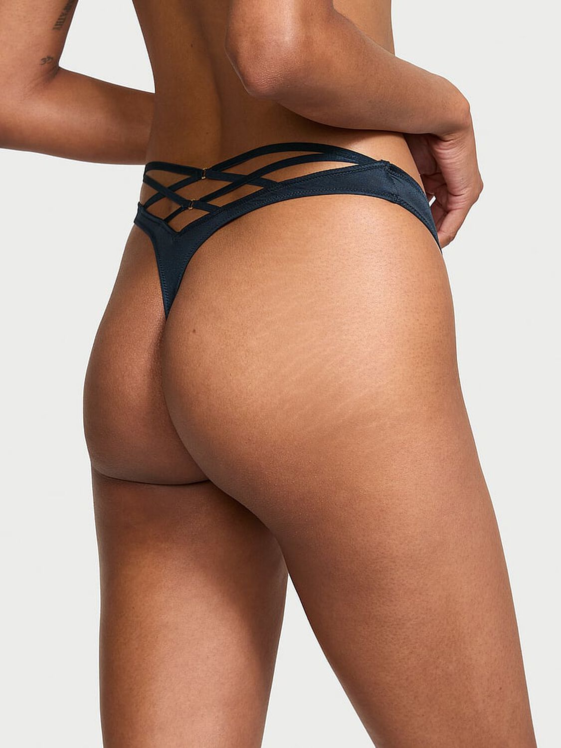 vs Very Sexy Strappy Back High-Leg Thong Panty Dark Twilight 2 of 3 