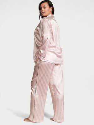 Glazed Satin Long Pajama Set