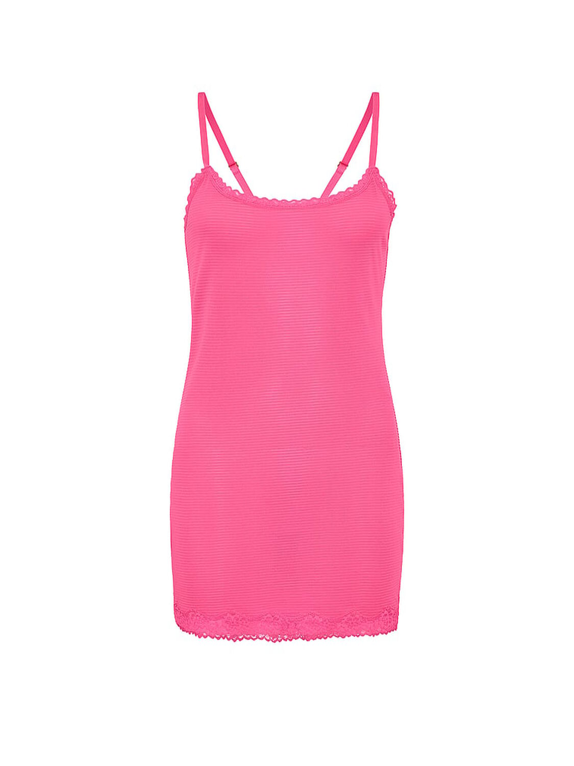 vs Victoria's Secret Cotton Shadow Stripe Slip Dress Bombshell Pink 3 of 3 