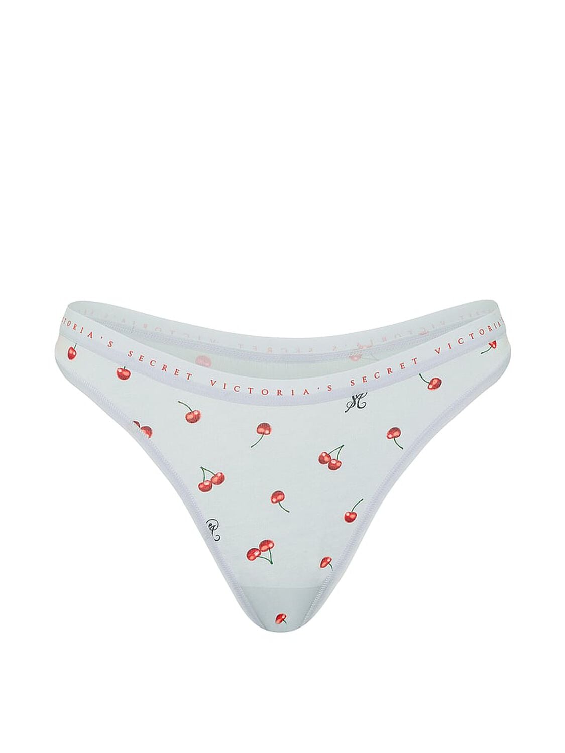 vs Victoria's Secret Stretch Cotton High-Leg Scoop Thong Panty Linen Cherries 3 of 3 