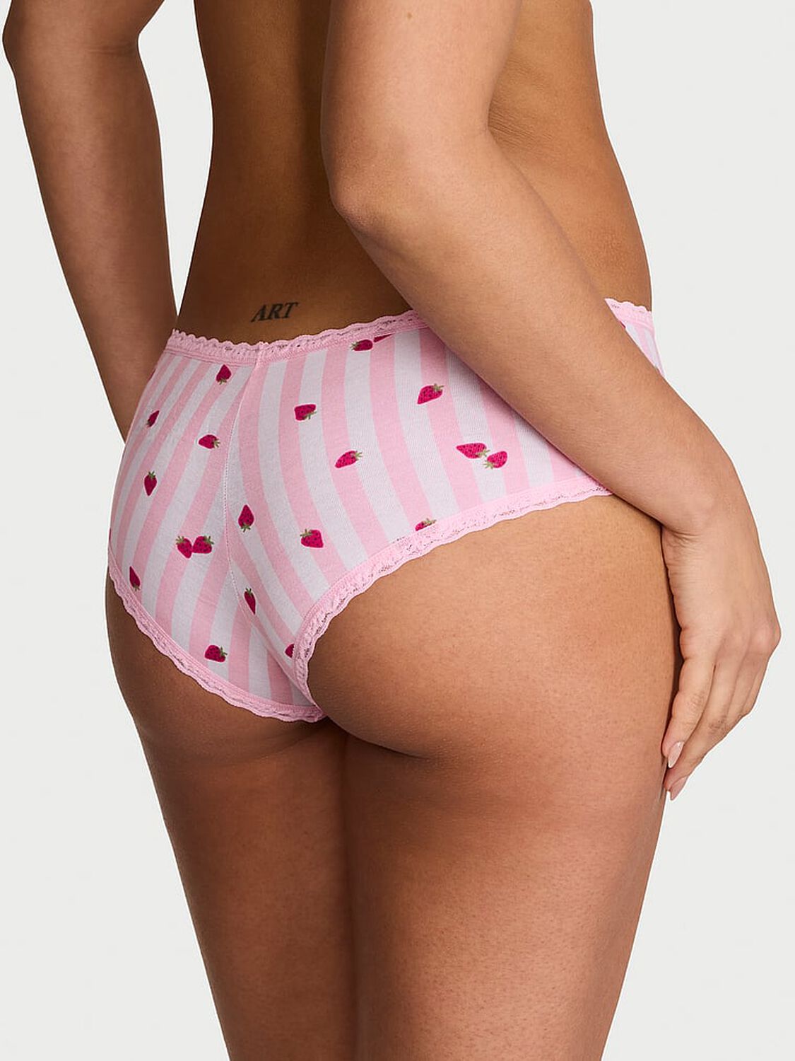 vs Lace Trim Cotton Lace-Waist Cheeky Panty 2 of 3 