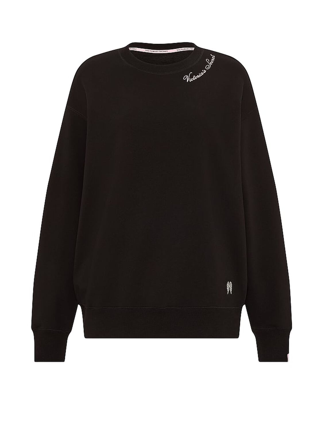 vs Angel Essentials Iconic Fleece Crewneck Sweatshirt Black 3 of 3 
