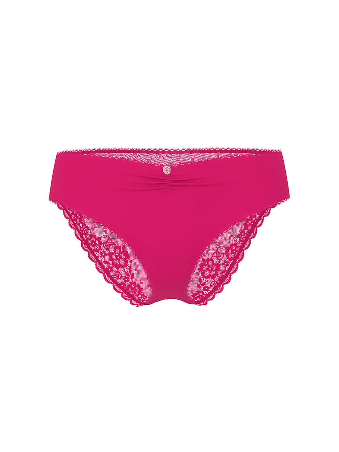 vs Victoria's Secret Stretch Cotton Heart Lace High-Leg Brief Panty Pop Pink 3 of 3 