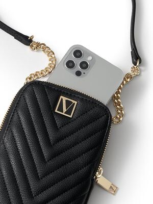 Quilted Phone Crossbody Chain Bag