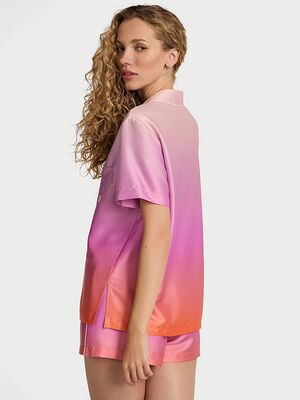 Glazed Satin Ombré Short Pajama Set