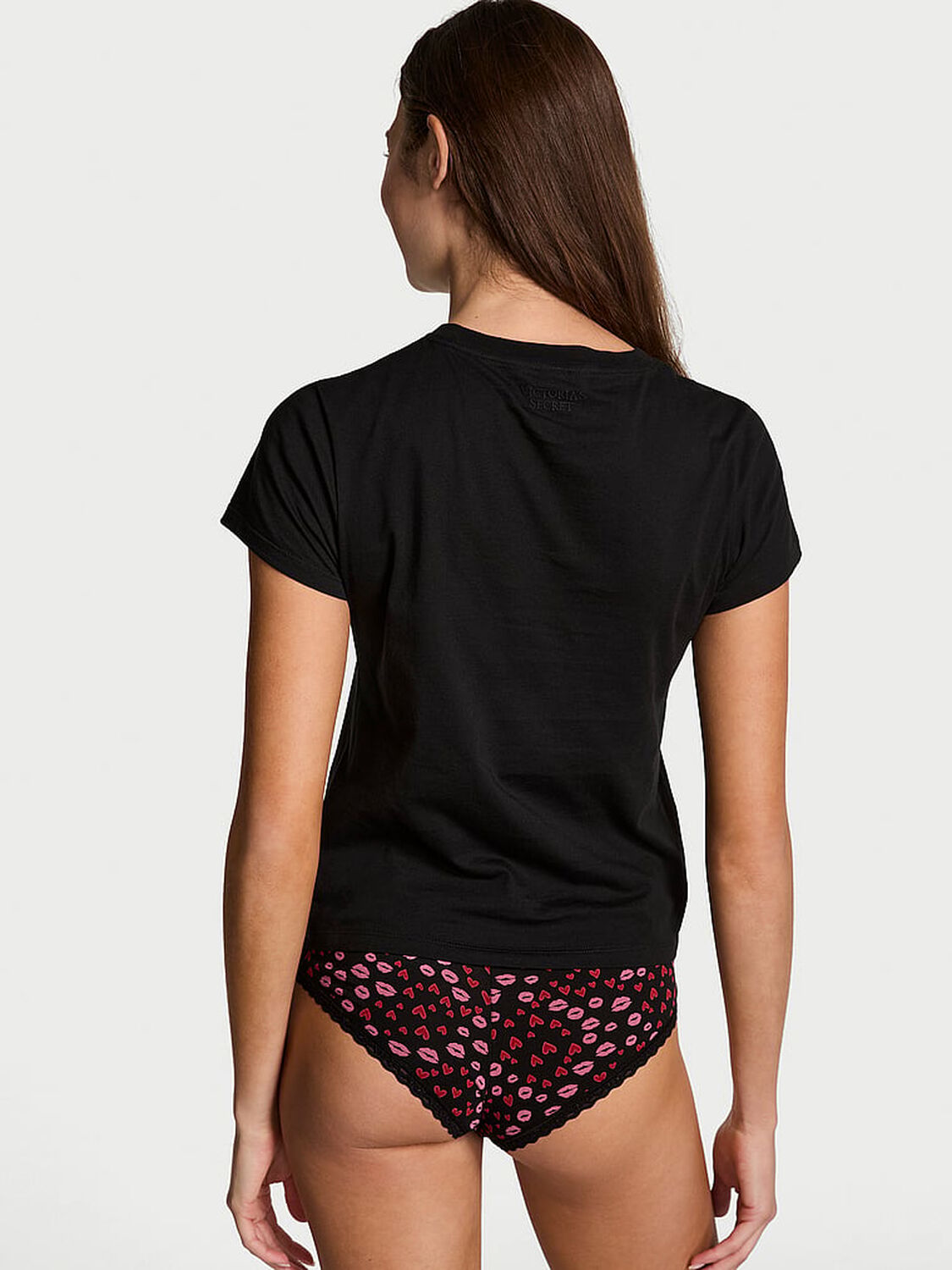 vs Victoria's Secret Mix & Match Sleep Perfect Cotton Tee Black 2 of 4 