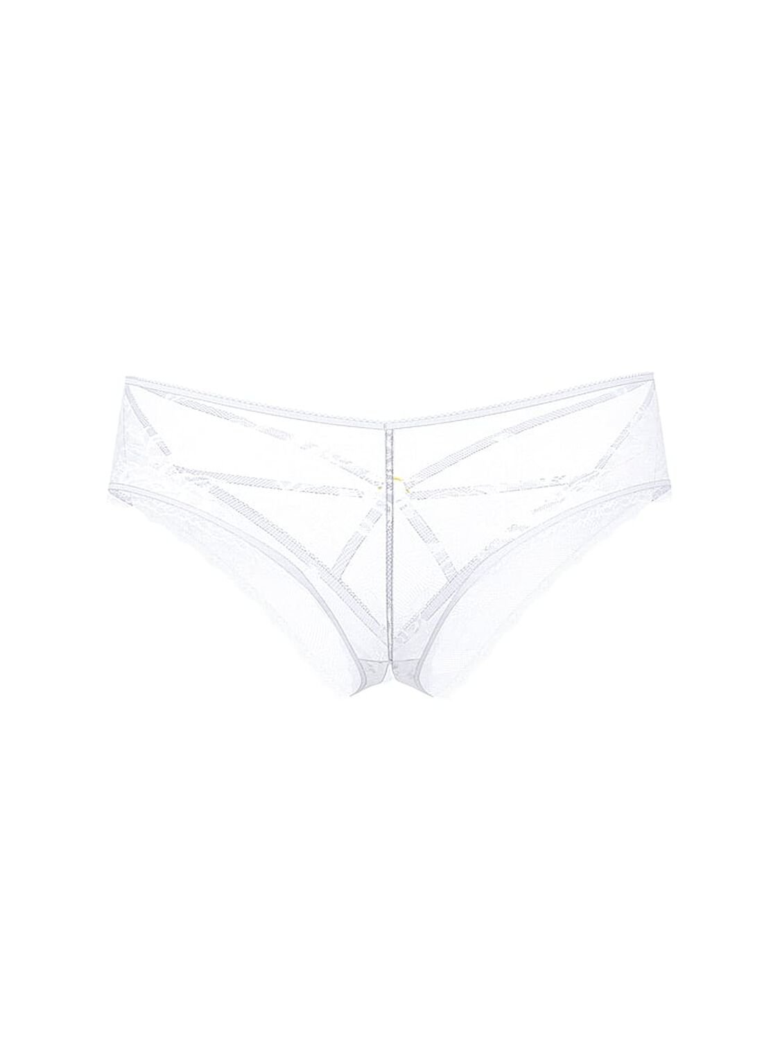 vs Very Sexy Lace Strappy Hardware Open-Gusset Cheeky Panty White 3 of 3 