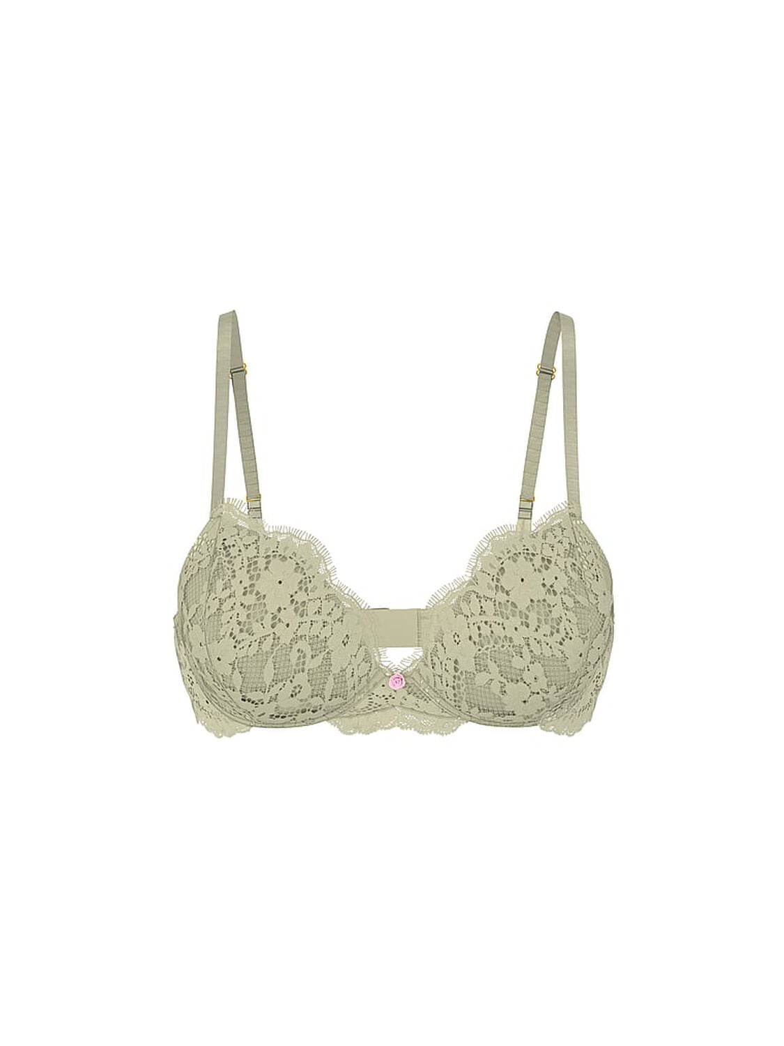 vs Dream Angels Lace Push-Up Bra Desert Sage 4 of 4 