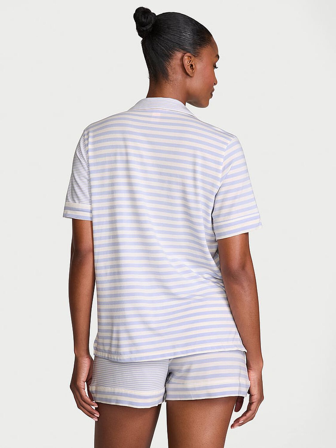 vs Victoria's Secret SoSoft&trade; Modal Short Pajama Set Coconut White & Blue Stripes 2 of 2 