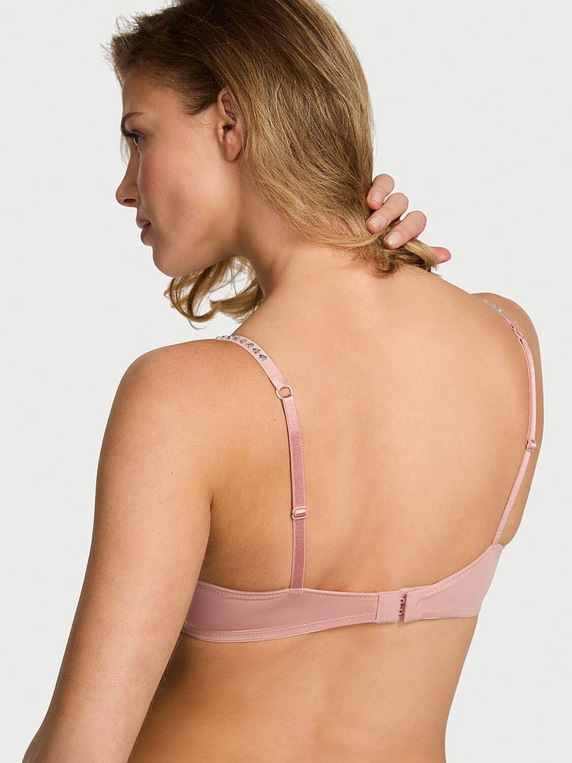 vs Dream Angels Wicked Twinkle Petal Hearts Lightly Lined Balconette Bra Royal Pink 2 of 4 