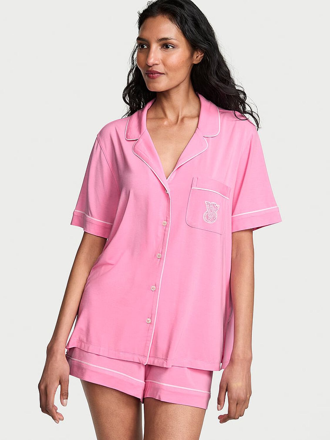 vs Victoria's Secret SoSoft&trade; Modal Short Pajama Set Pink Sugar 1 of 4 