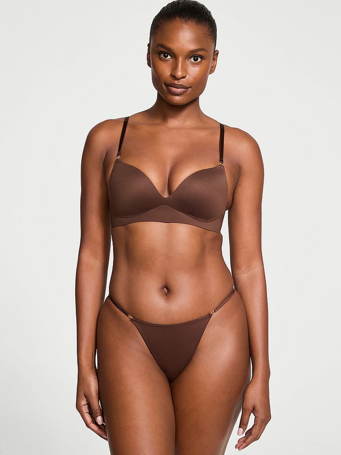 vs Dream Angels Smooth Wireless Push-Up Plunge Bra Ganache 4 of 4 