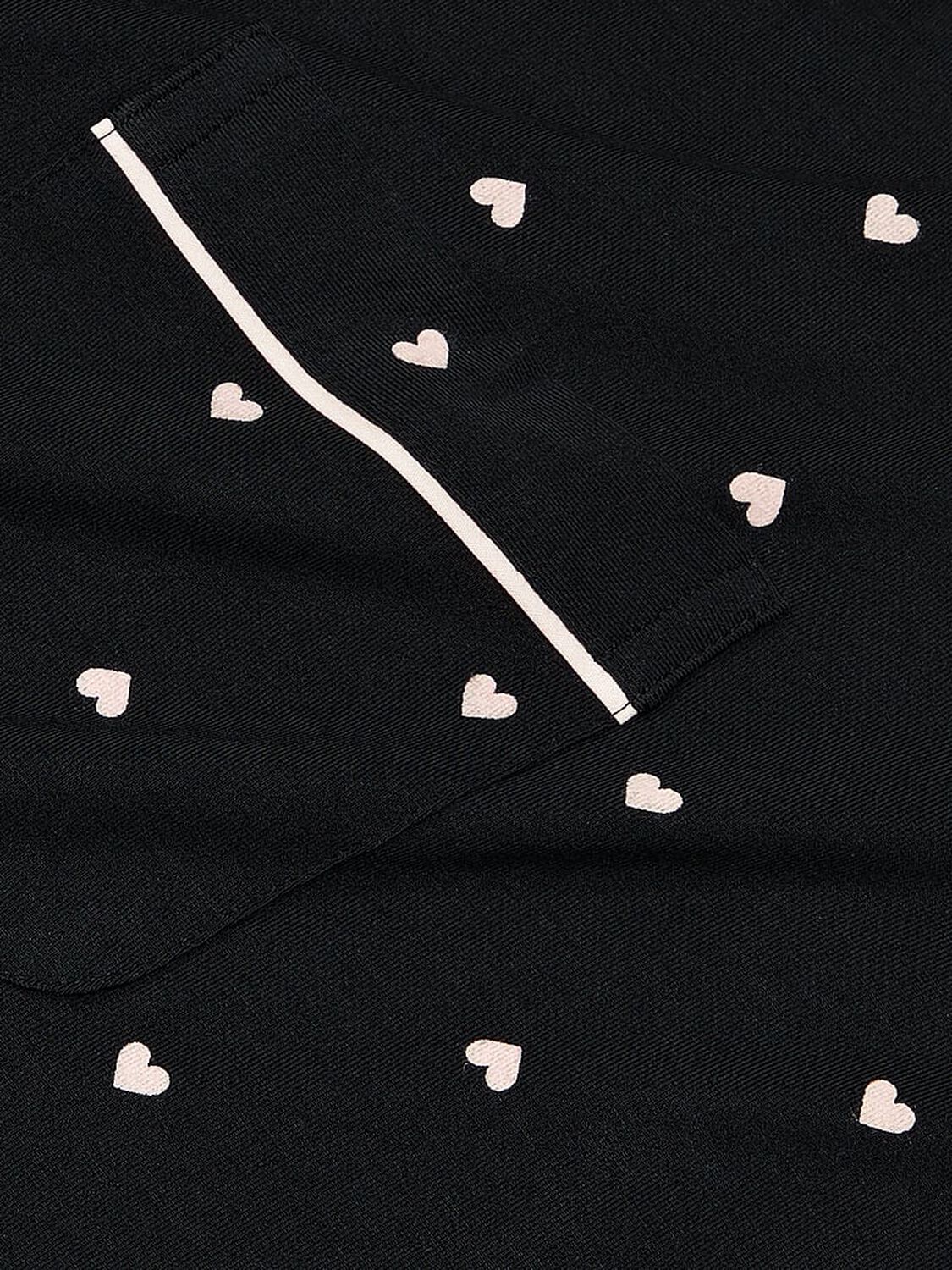 vs Victoria's Secret Modal Long Pajama Set Black Heart Dot 4 of 4 