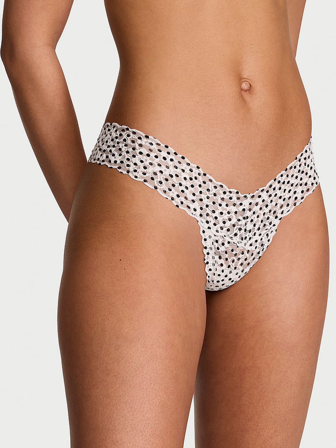 vs The Lacie Lace Thong Panty Coconut White Dots 1 of 3 