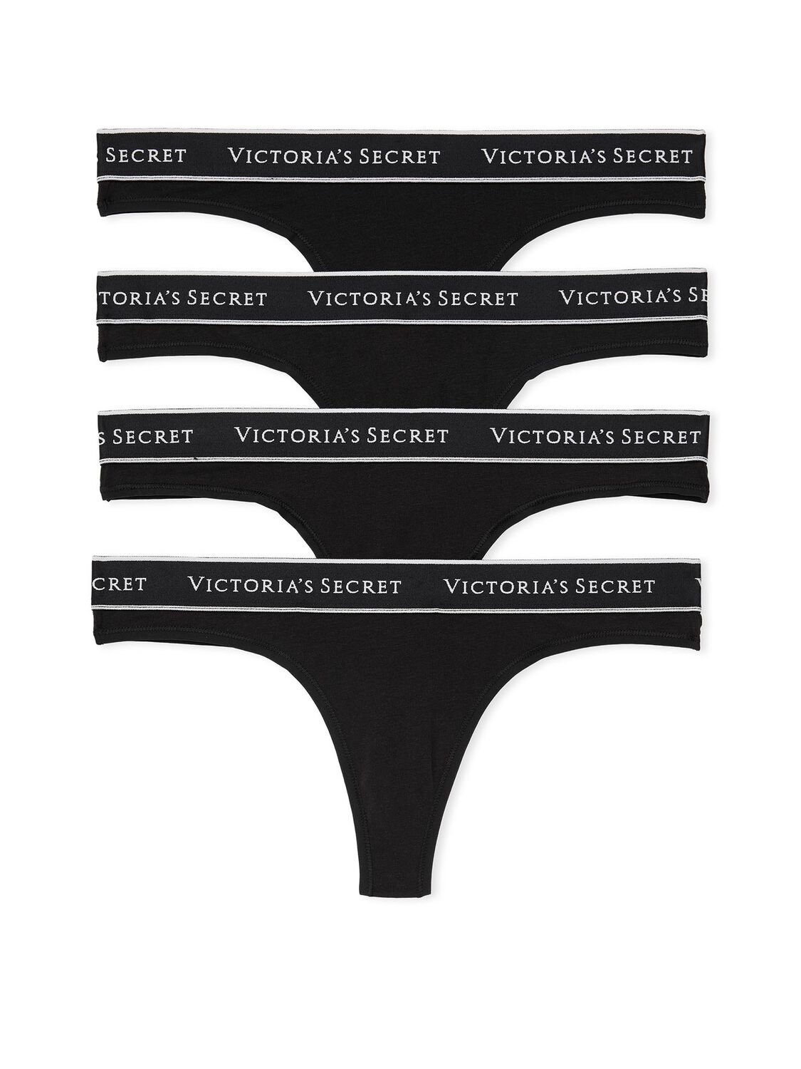 vs Victoria's Secret 4-Pack Logo Cotton Thong Panties 3 of 4 
