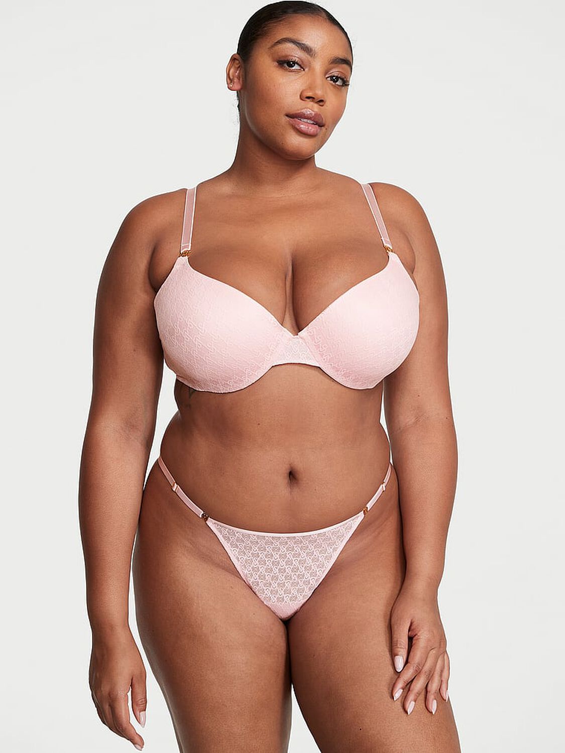 vs Very Sexy Icon by Victoria's Secret Icon Lace Adjustable Thong Panty Pretty Blossom 4 of 4 
