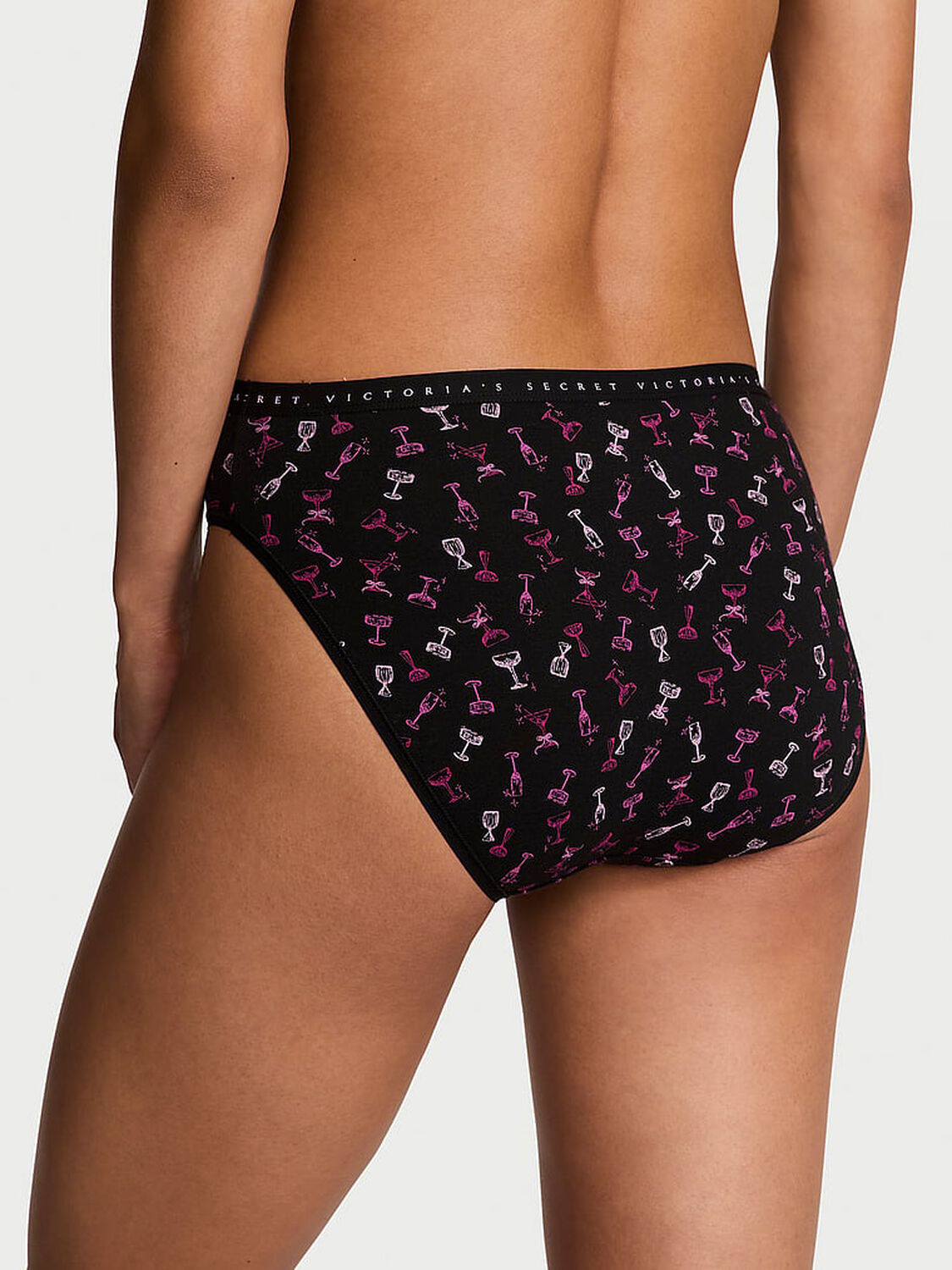 vs Victoria's Secret Stretch Cotton High-Leg Brief Panty Black Cocktails 2 of 2 