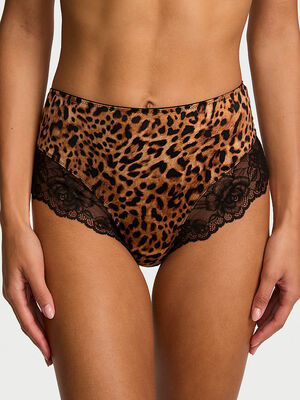 Smooth Lace-Trim High-Waist Brief Panty