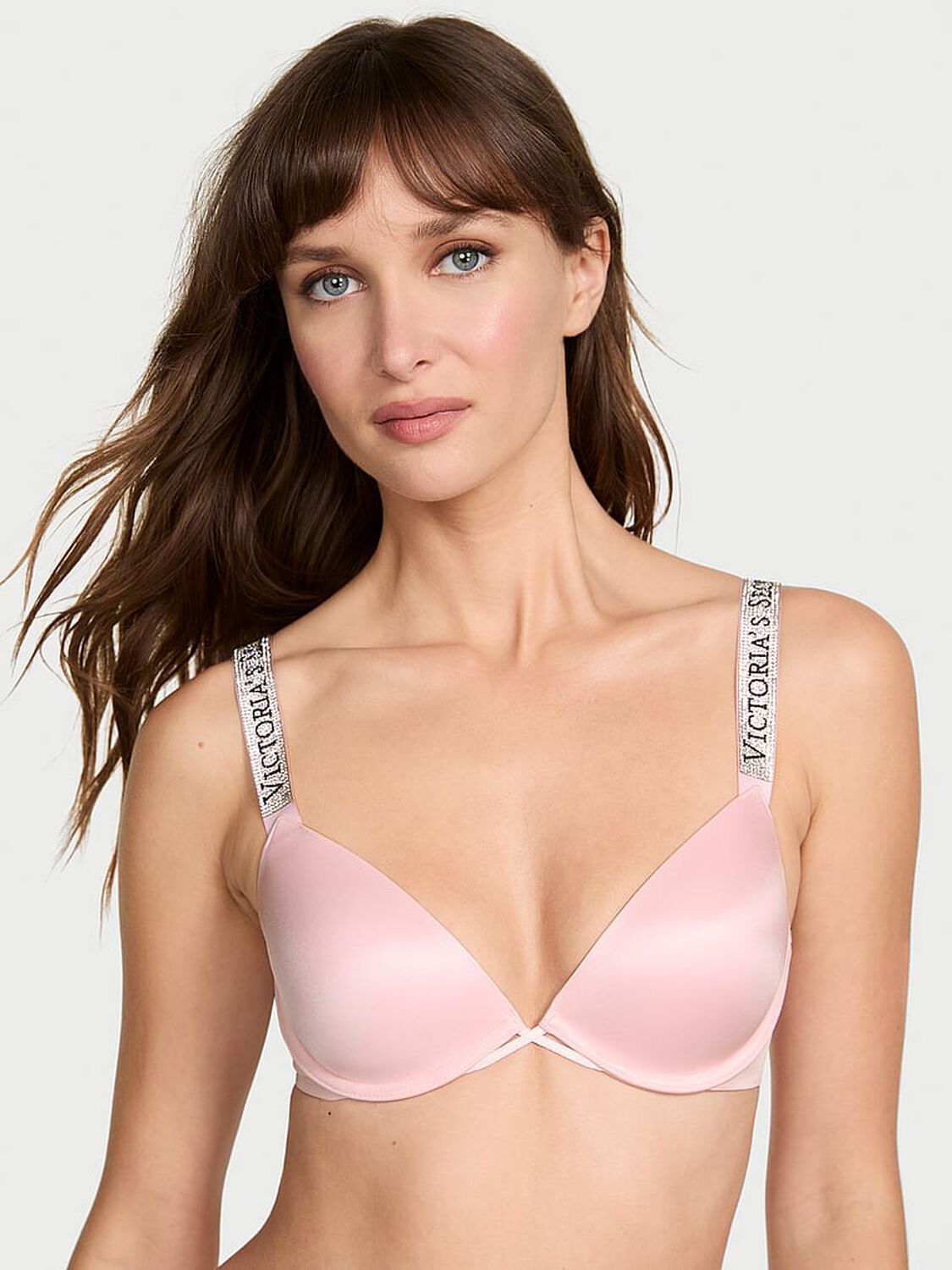 vs Very Sexy Sunset Ombr&eacute; Shine Strap Lightly Lined Low-Cut Demi Bra Angel Pink 1 of 4 