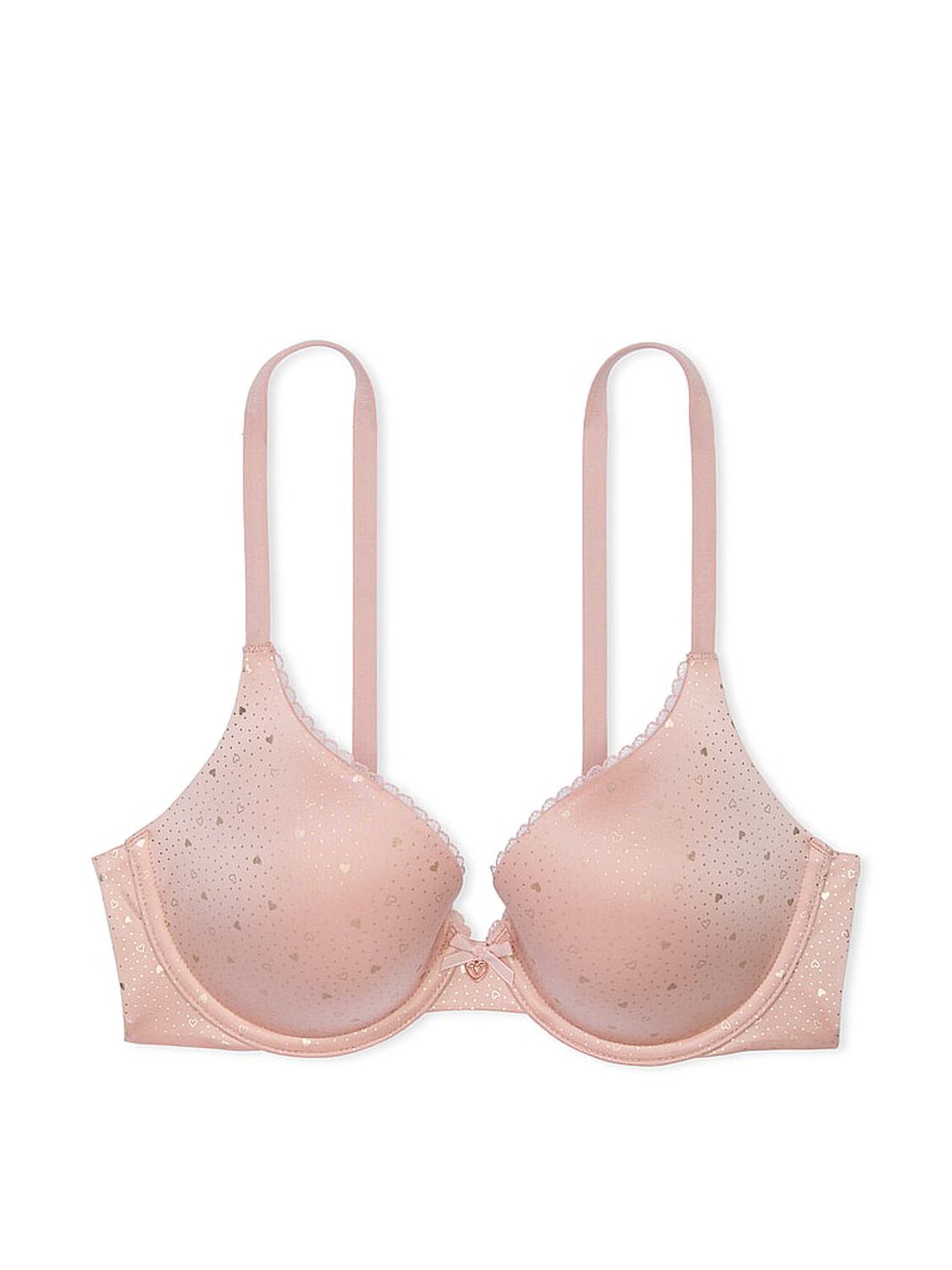 vs Body By Victoria Smooth Push-Up Perfect Shape Bra Pink Zinc Hearts 1 of 3 