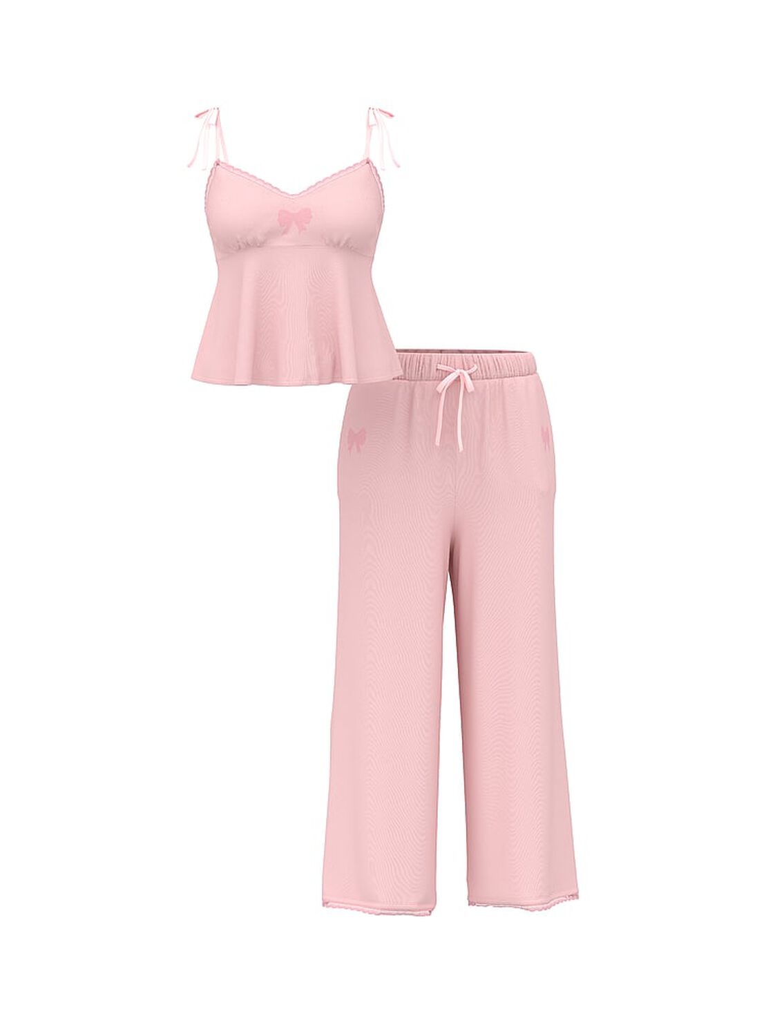 vs Victoria's Secret Modal Soft Bow Cami & Wide-Leg Pant Set Angel Pink 3 of 4 