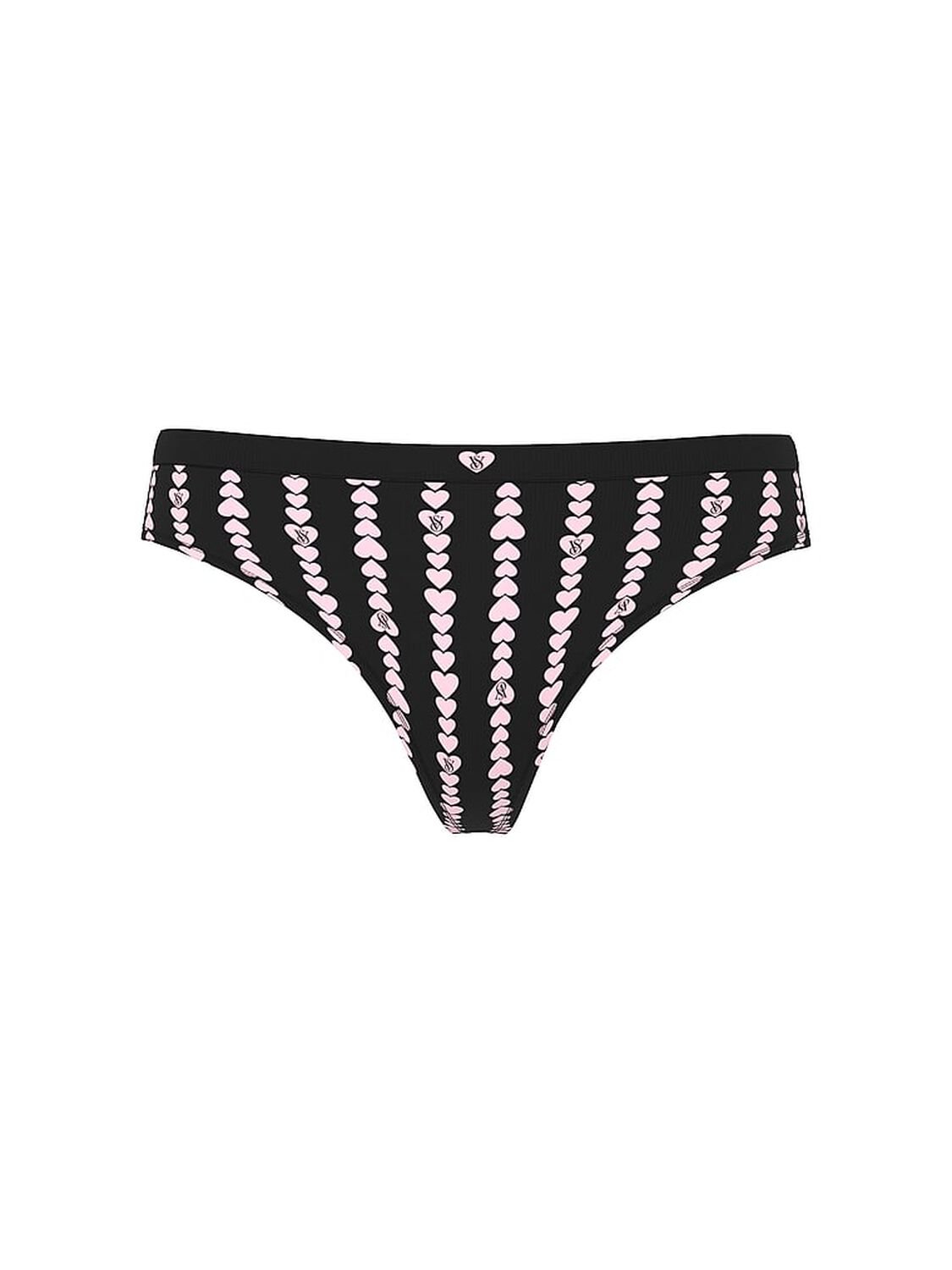 vs Seamless Seamless Heart Stripe Thong Panty Black Heart Stripes 3 of 3 