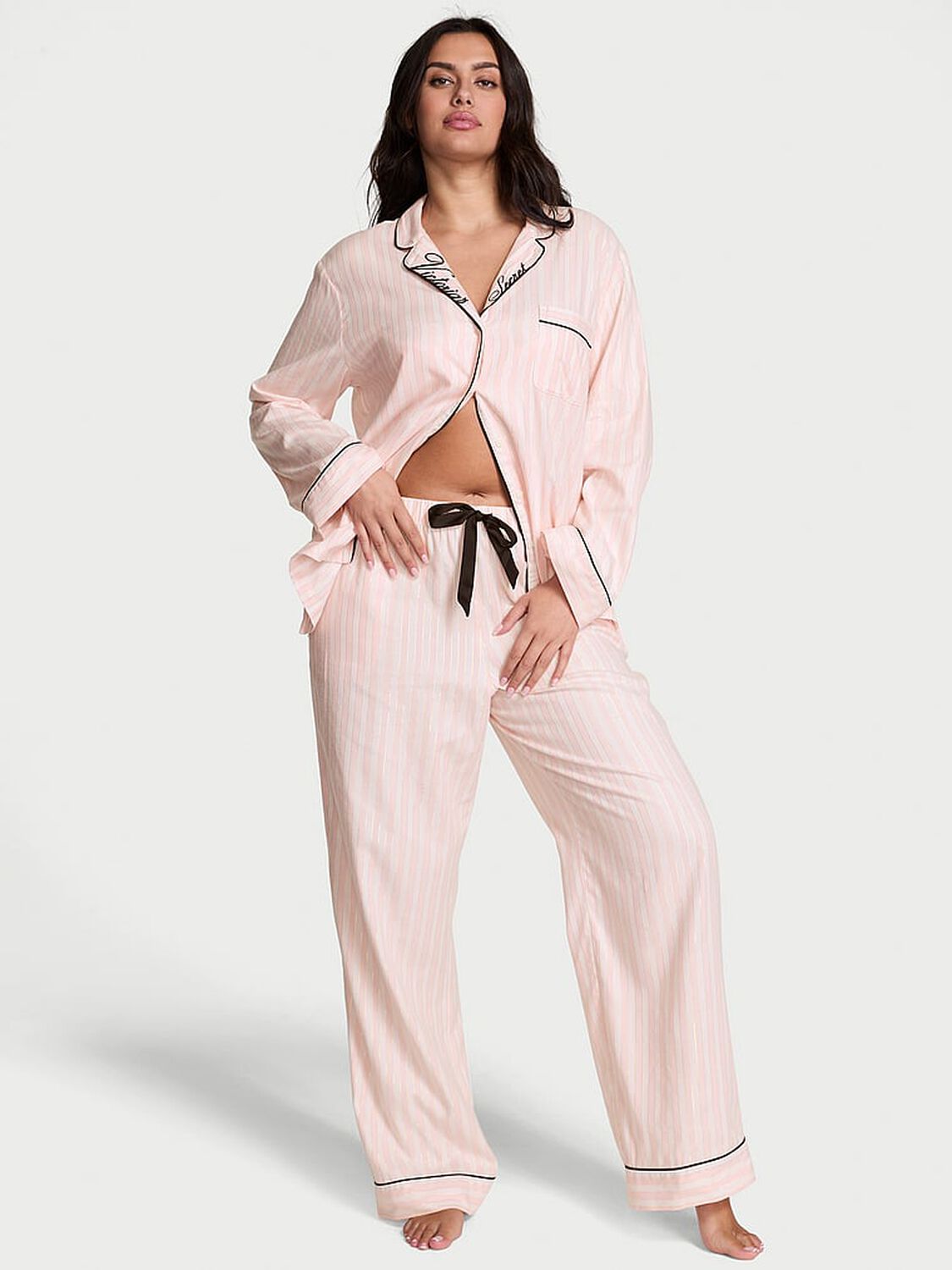 vs Victoria's Secret Flannel Long Pajama Set 1 of 3 