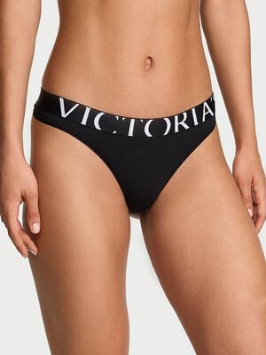 Exploded Logo Cotton Thong Panty