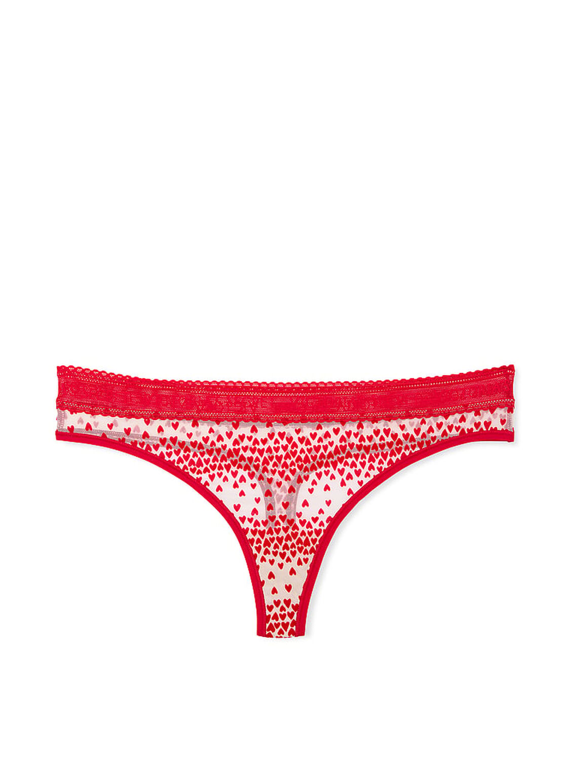 vs Cotton Logo Flocked Hearts Thong Panty 3 of 3 