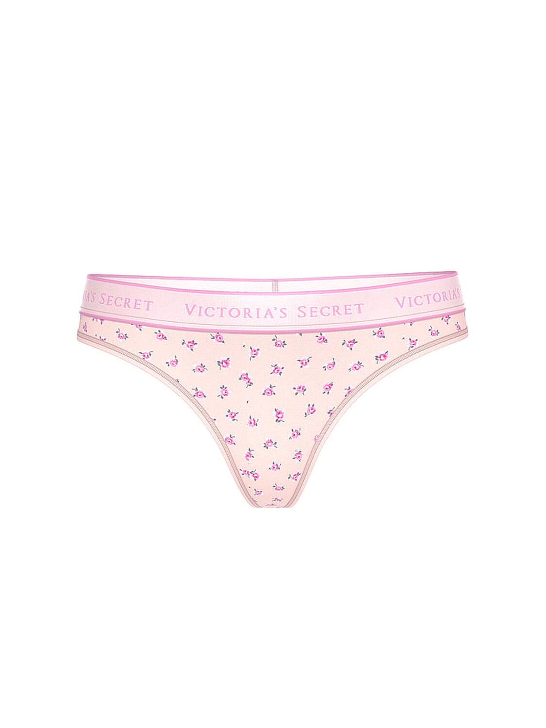 vs Cotton Logo Cotton Thong Panty Flor 3 of 3 