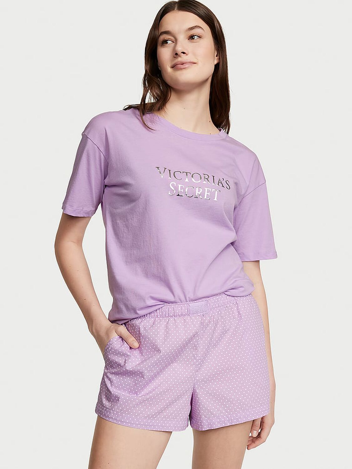 vs Victoria's Secret Cotton Short Tee-Jama Set 1 of 4 