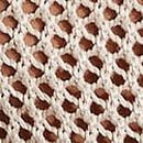 Beachwear Crochet Long-Sleeve Mini Dress, Pearl White, swatch