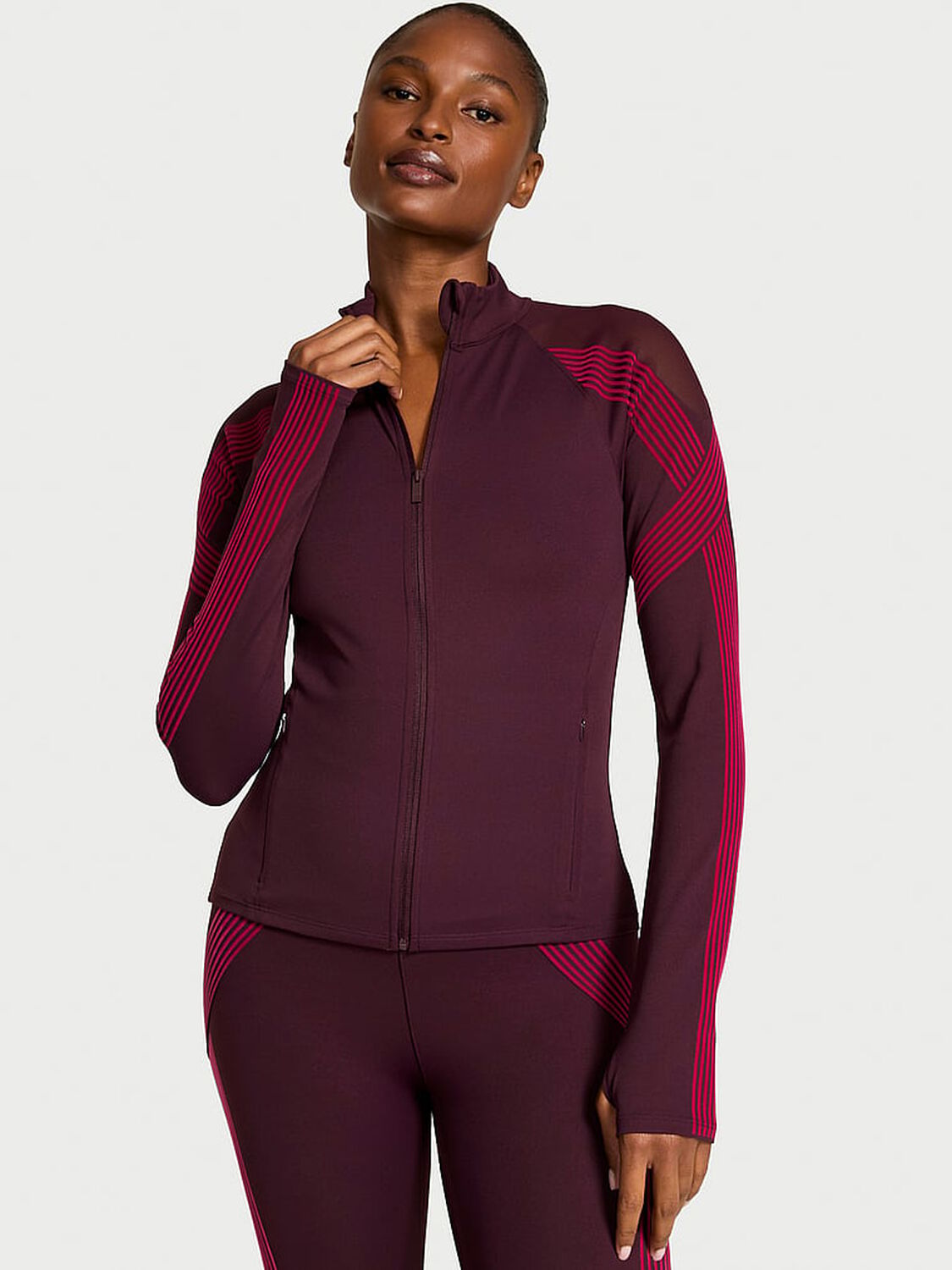 vs Vsx VSX Elevate™ Redefined Contours Full-Zip Jacket Winter Wine 1 of 3 