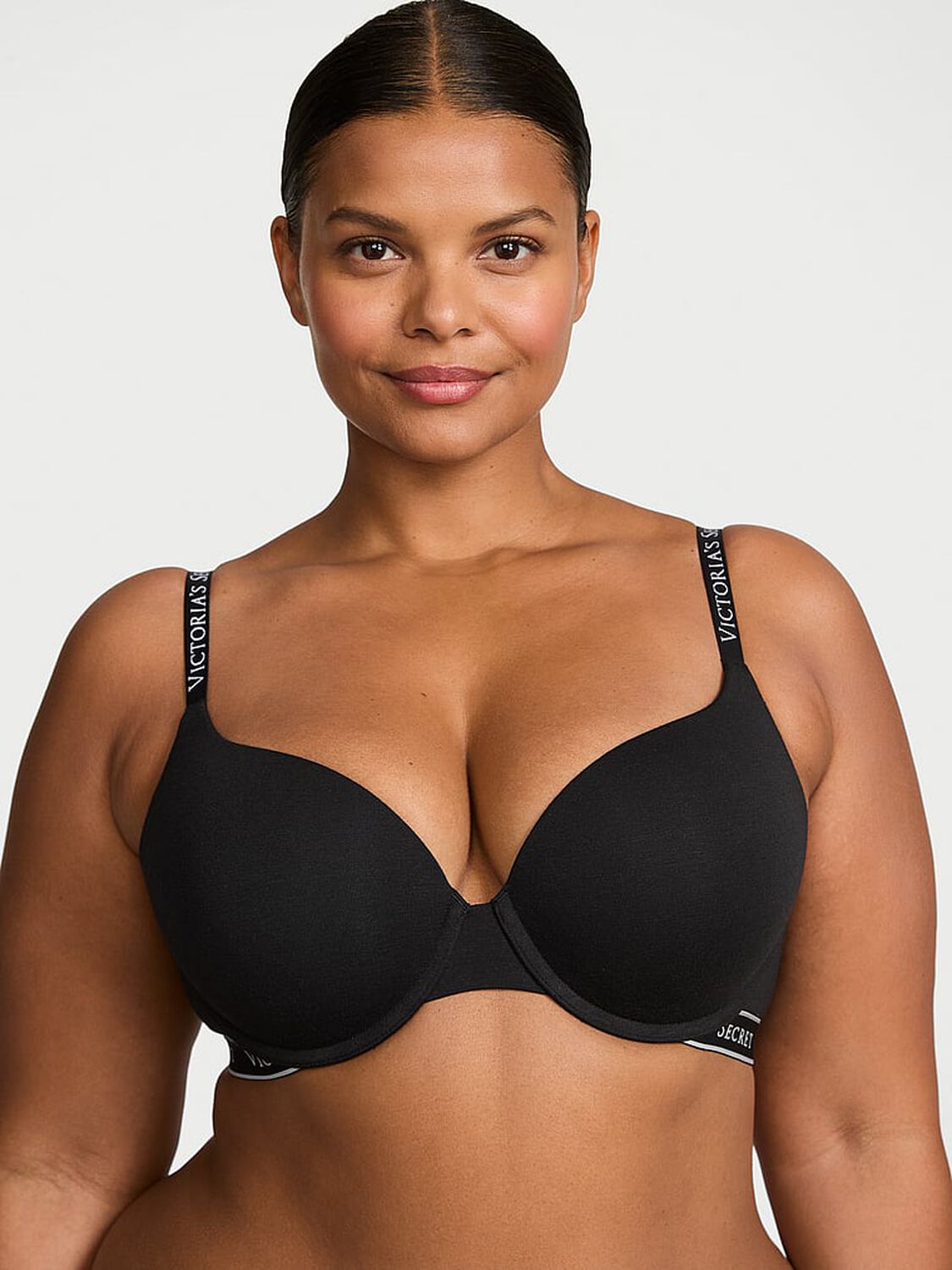 vs The T-Shirt Push-Up Perfect Shape Cotton Bra Black 1 of 3 