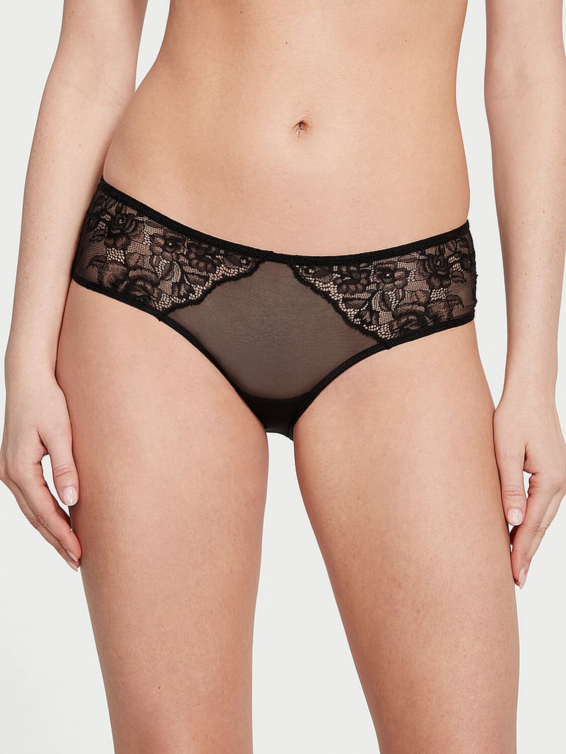 vs Very Sexy Rose Lace & Grommet Open-Back Cheeky Panty 1 of 4 