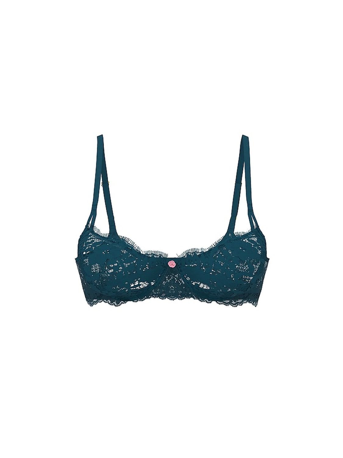 vs Dream Angels Wicked Unlined Lace Balconette Bra Teal Haze 2 of 3 