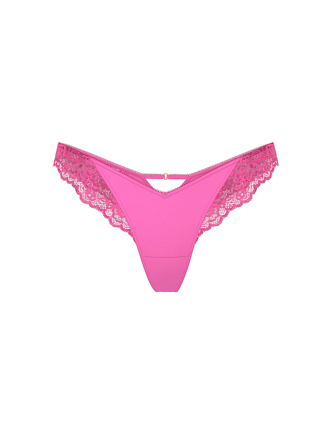 vs Very Sexy Rose Lace-Trim High-Leg Thong Panty Ultra Pink 3 of 4 