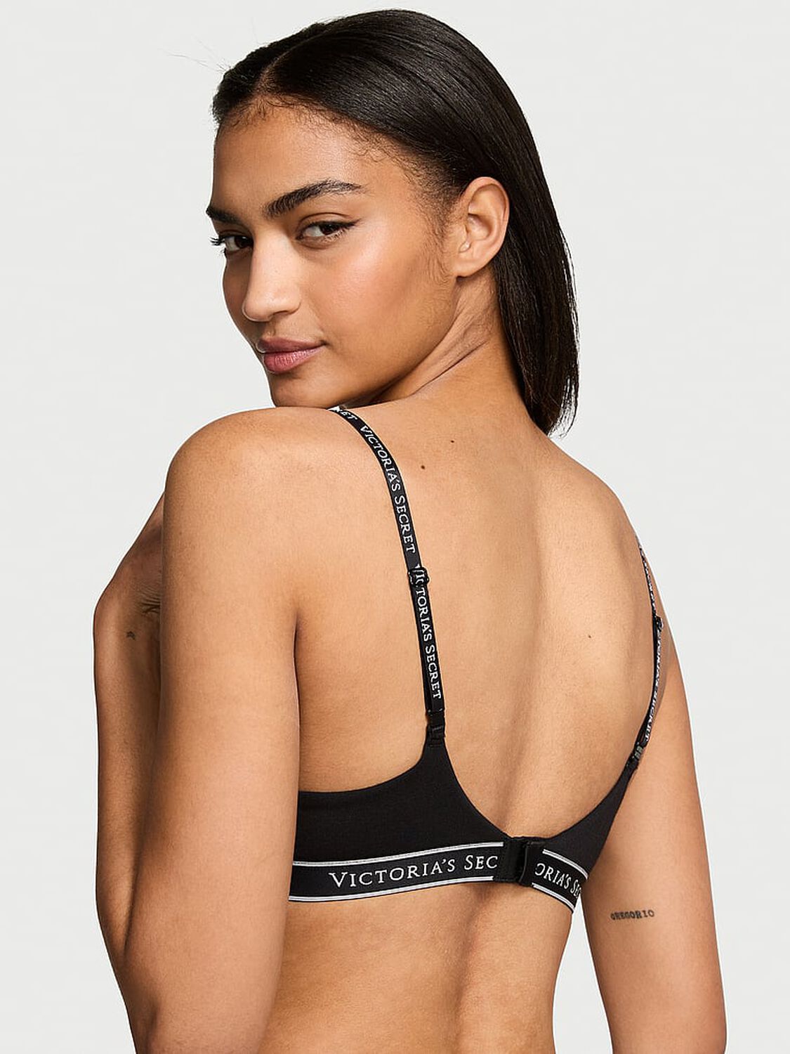 vs The T-Shirt Lightly Lined Cotton Demi Bra Black 2 of 3 