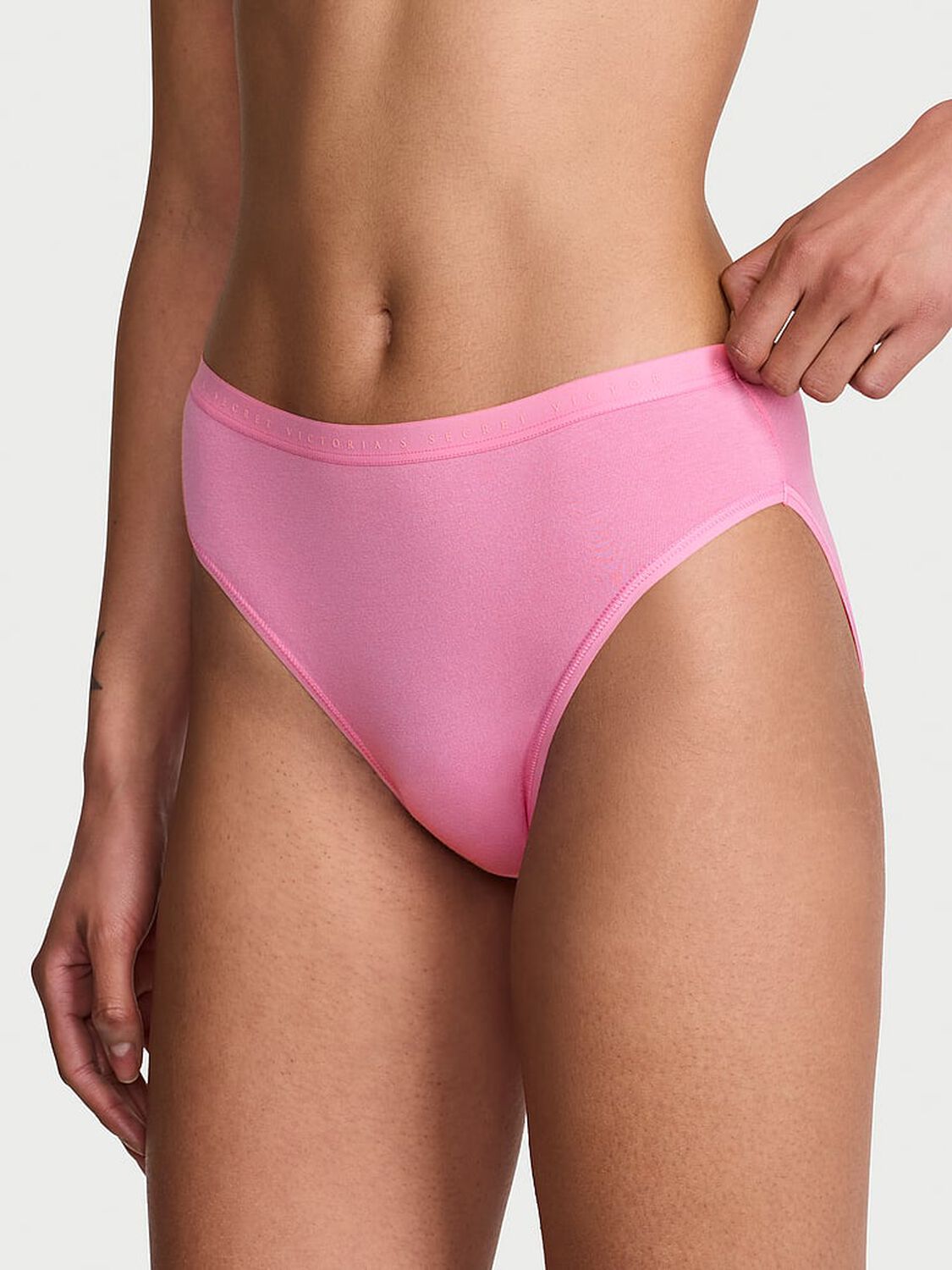 vs Victoria's Secret Stretch Cotton High-Leg Brief Panty Pink Sugar 1 of 2 