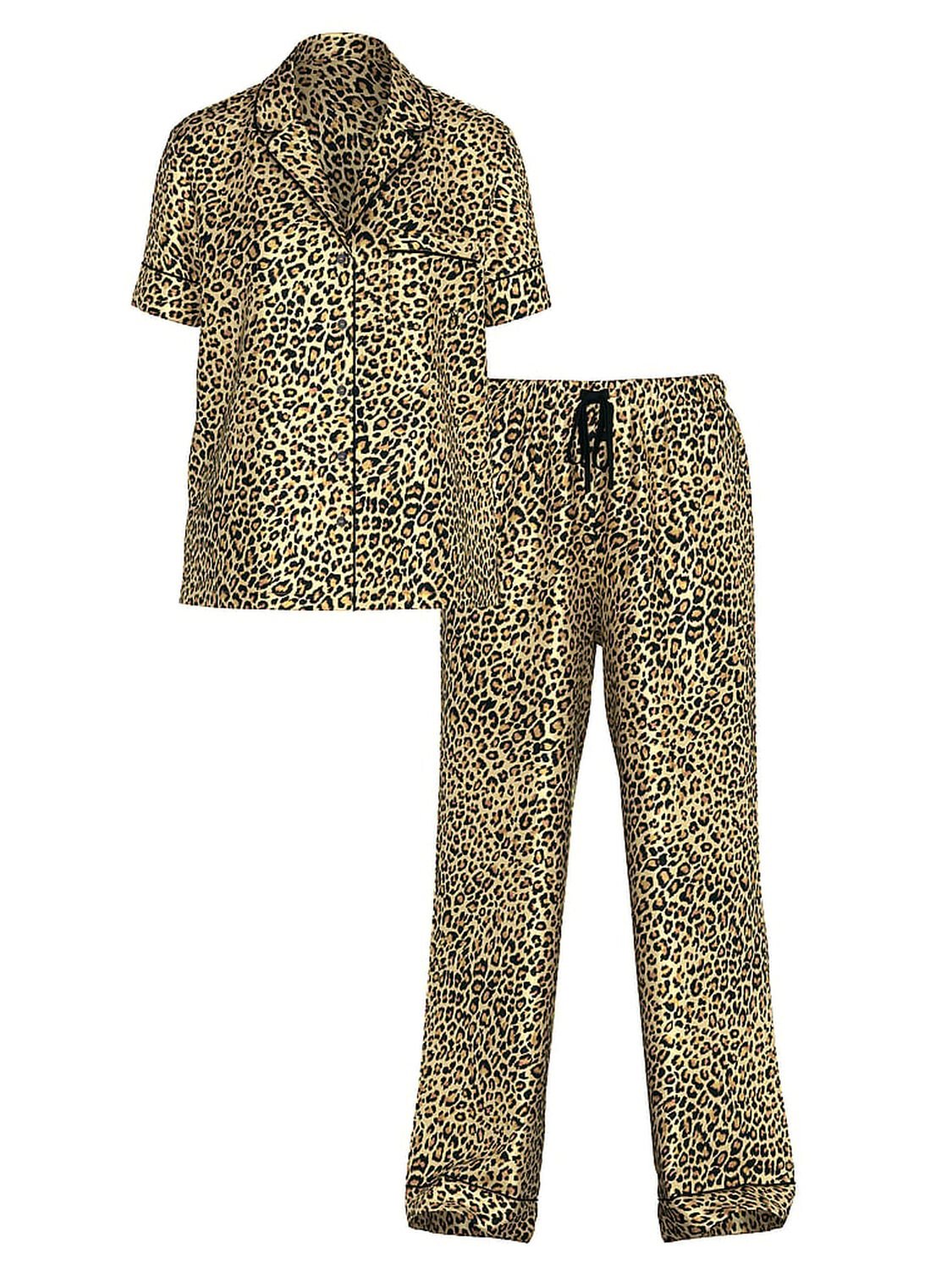 vs Victoria's Secret Satin Short-Sleeve PJ Set New Glam Leo 1 of 3 