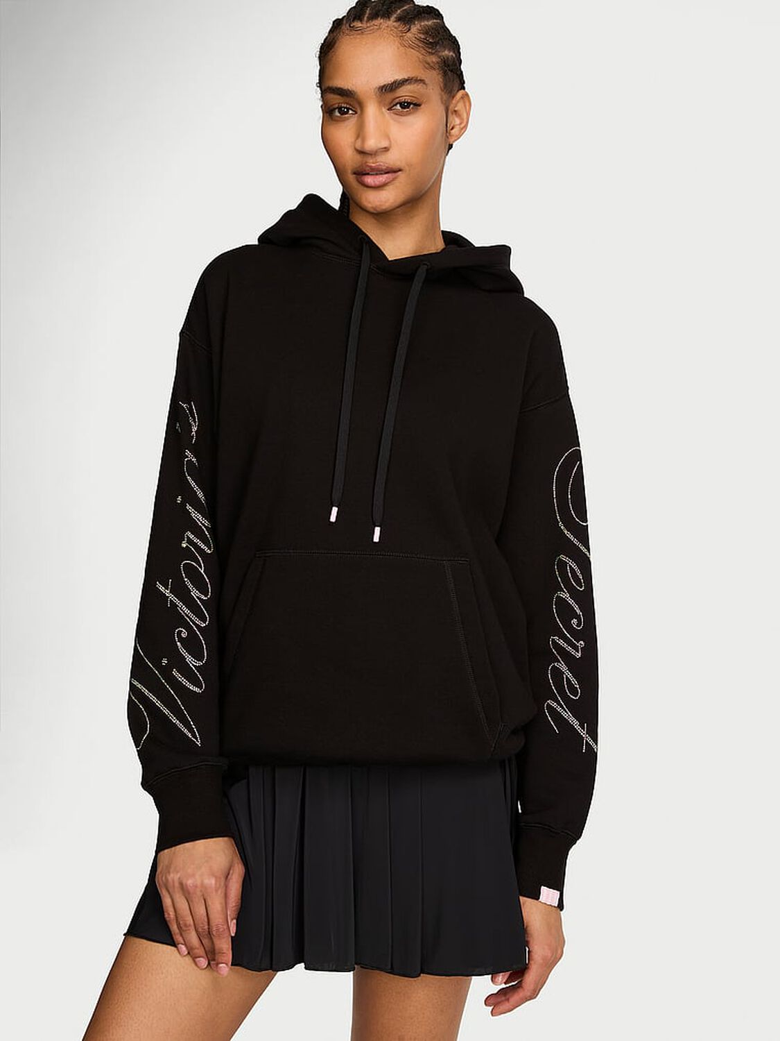 vs Angel Essentials Iconic Fleece Hoodie Black 1 of 3 