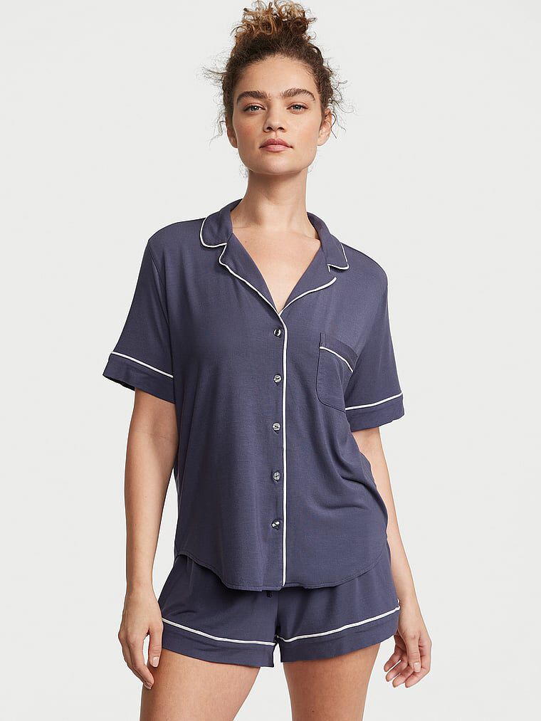 Modal Short Pajama Set Slate Blue S | Victoria's Secret Australia