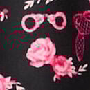 Glazed Satin Sleep Shorts, Black/Pretty Blossom Floral Print, swatch