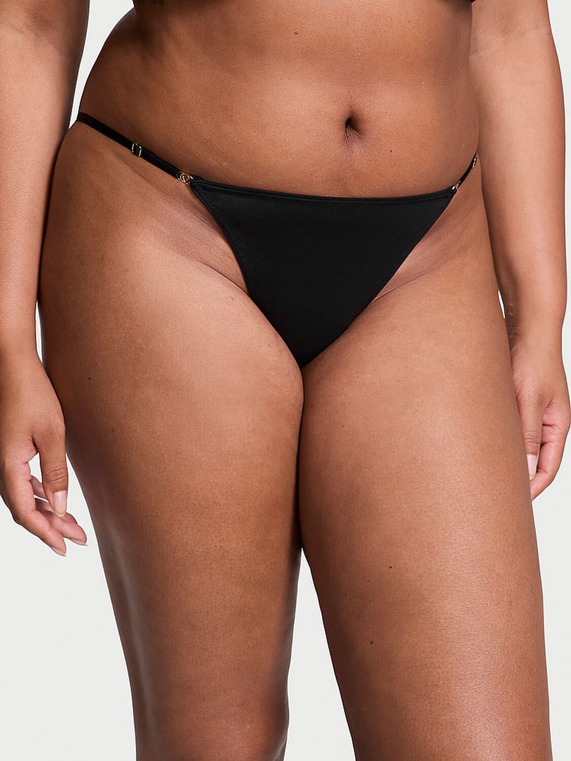 vs Dream Angels Smooth Adjustable String Bikini Panty Black 1 of 3 