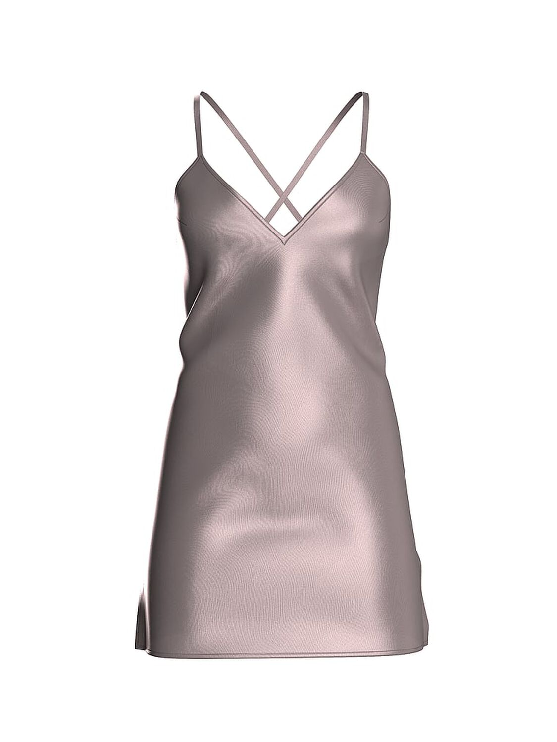 vs Victoria's Secret Satin Open-Back Slip Dress Cloudy Grey 3 of 4 