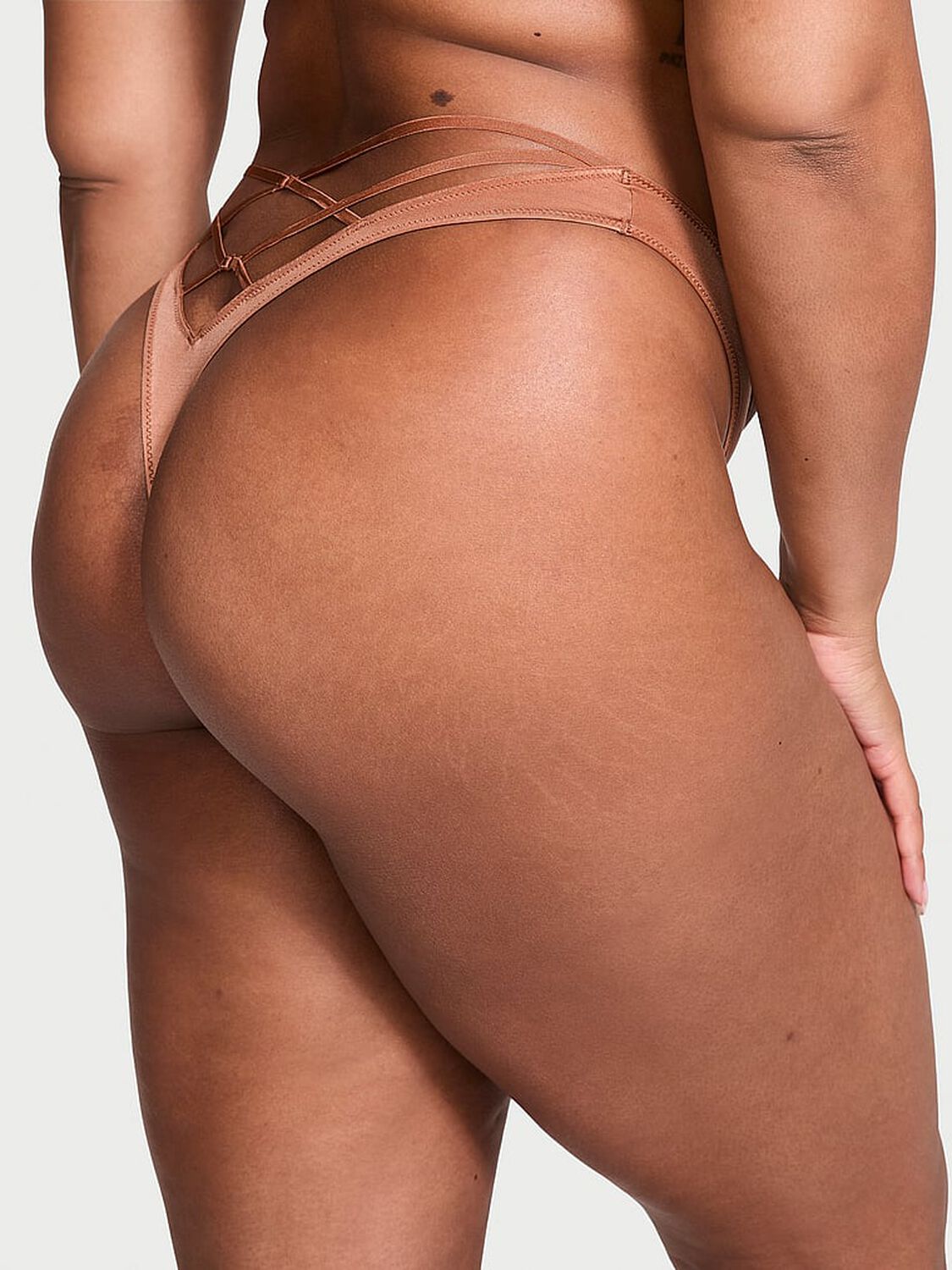 vs Very Sexy Strappy-Back High-Leg Thong Panty Caramel 2 of 3 